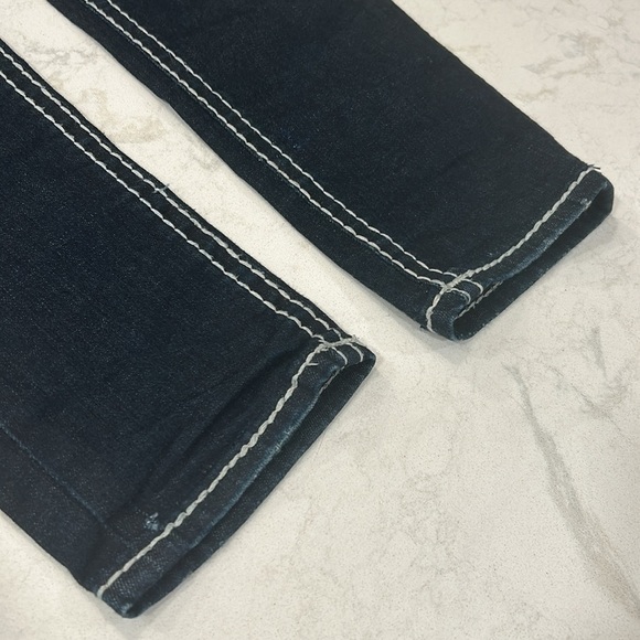 Rock Revival Karla Skinny Jean 27 Embellished Bling Low Rise Dark Wash - Picture 15 of 16